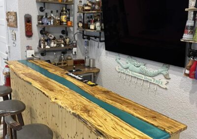 Custom Bartop Rustic Resin & Wood