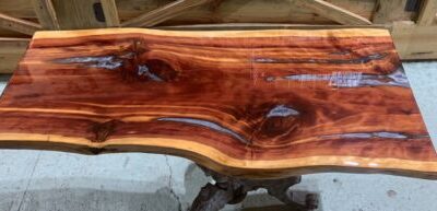 Juniper tabletop with Silver Epoxy resin