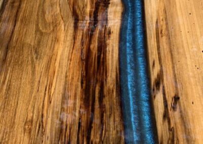 Spalted Magnolia with Blue Epoxy Resin