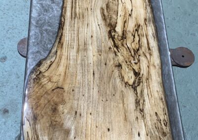 Spalted Elm Serving Tray with Silver Epoxy Resin