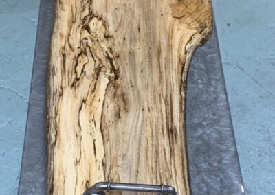 Spalted Elm Serving Tray with Silver Epoxy Resin