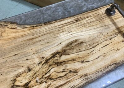 Spalted Elm Serving Tray with Silver Epoxy Resin