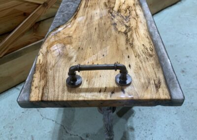 Spalted Elm Serving Tray with Silver Epoxy Resin