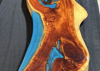 Spalted Juniper & Dark Ocean Blue Tabletop