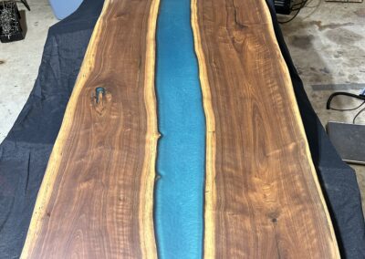 Black Walnut and Okinawa Blue Coffee Tabletop