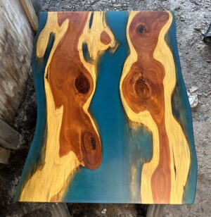 Cedar & Blue Epoxy Tabletop