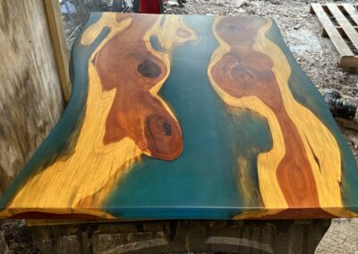 Cedar & Blue Epoxy Tabletop