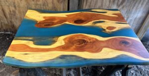 Cedar & Blue Epoxy Tabletop