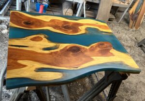 Cedar & Blue Epoxy Tabletop