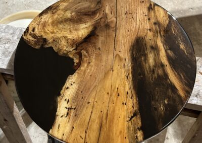 Spalted Sweetgum & Black Epoxy Resin, 18" Round TABLETOP