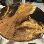 Spalted Sweetgum & Black Epoxy Resin, 18" Round TABLETOP