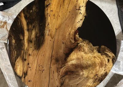 Spalted Sweetgum & Black Epoxy Resin, 18" Round TABLETOP