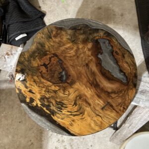 23" Tabletop made with Spalted Sweetgum and Eye Candy's Shadow Grey Epoxy Pigment