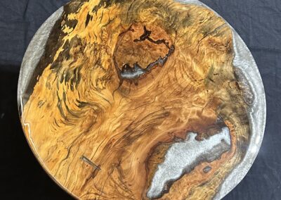 Black Friday Spalted Sweetgum & Silver Epoxy Tabletop