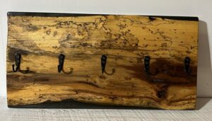 Spalted Sweetgum and Black Epoxy Resin Coat Hanger