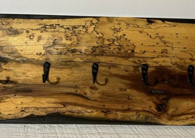 Spalted Sweetgum and Black Epoxy Resin Coat Hanger