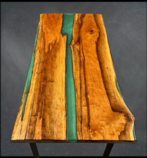 Spalted Cherry and Green Epoxy Coffee tabletop